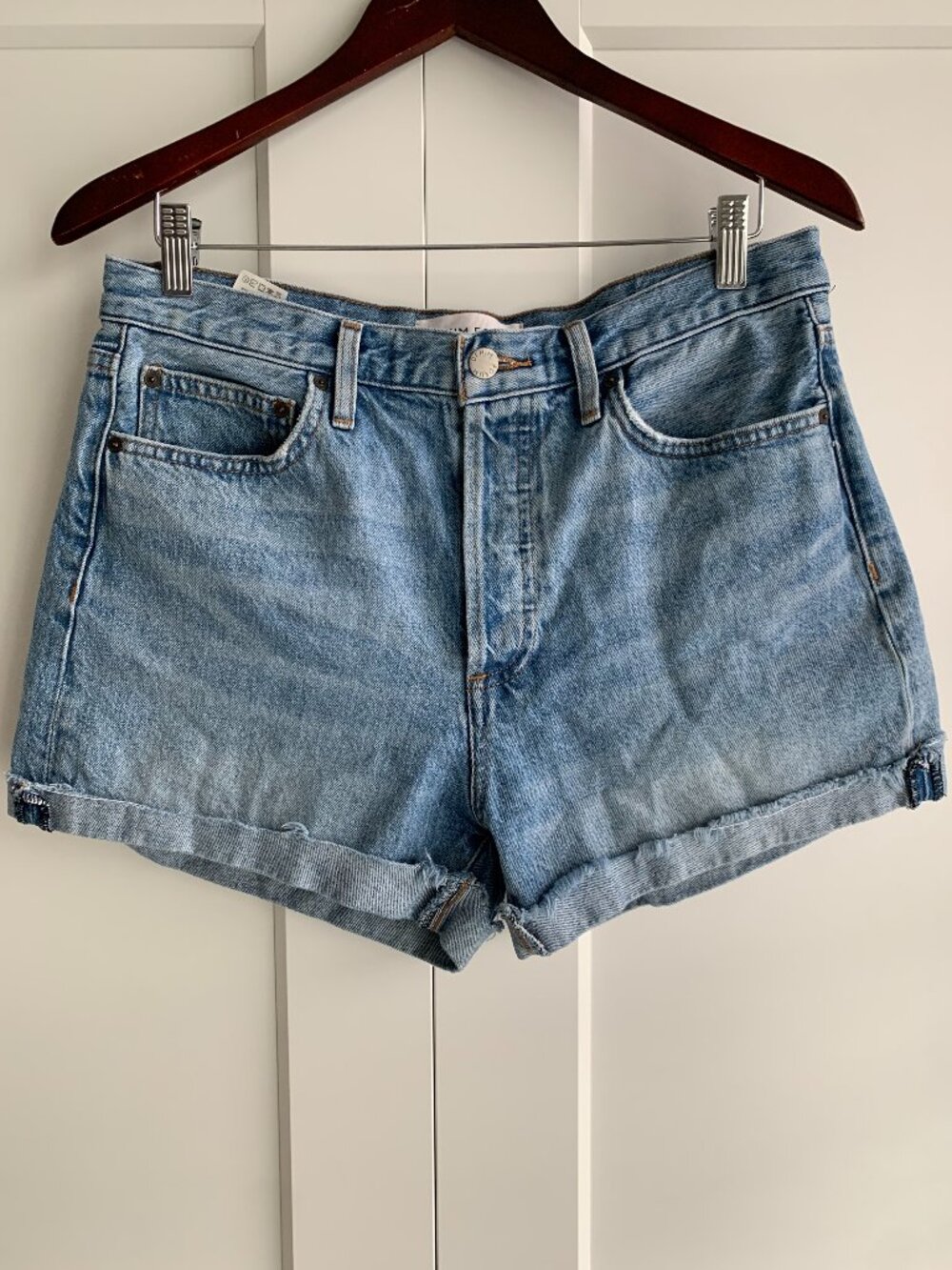 Denim Forum The Ex Boyfriend Midi Short Women's Size 28 100% ORGANIC COTTON